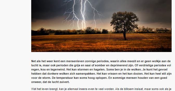 Doorgaan bij slecht weer